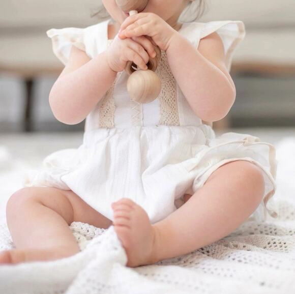 Well Dressed Wolf Other - Well Dressed Wolf WDW Bubble Romper Baby Girls 3T Ruffle Lace Cottagecore